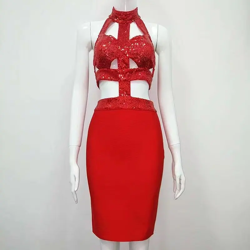 Новые женские роскошные пикантные выдалбливают Холтер бежевый синий и красный