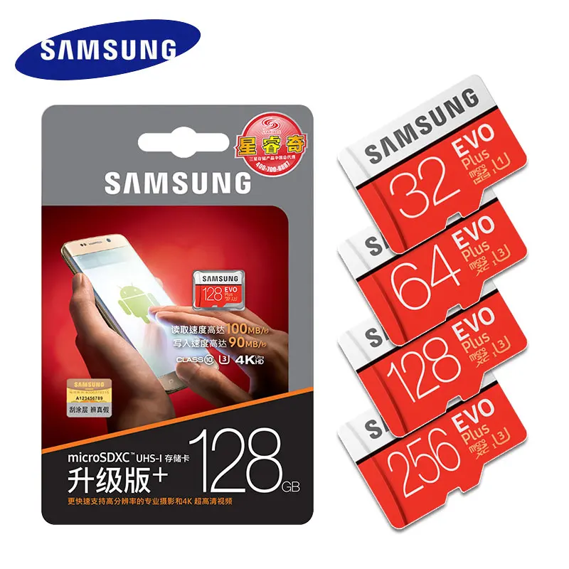 Оригинальная карта памяти SAMSUNG EVO Plus 32 Гб SDHC класс 10 Micro SD C10 U3 TF карты Trans Flash SDXC 64 128