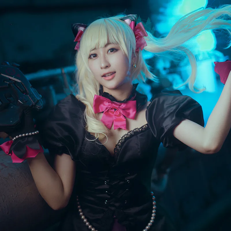 OW D.VA DVA Hana песня косплэй костюм черный кот офицер платье для взрослых женщин