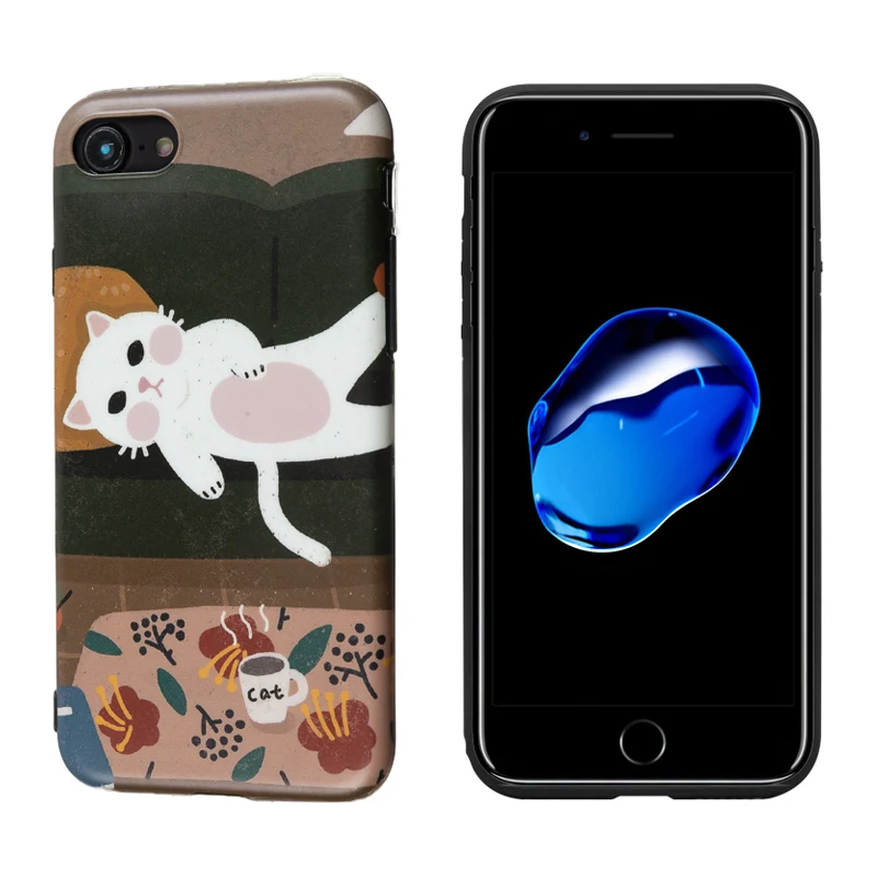 Luxury Brand New Soft Silicone Cover for iPhone case X 10 XS Max XR 7 8 Plus 6 6S Cute Lazy cat Vintage Flower Matte Coque ICON |