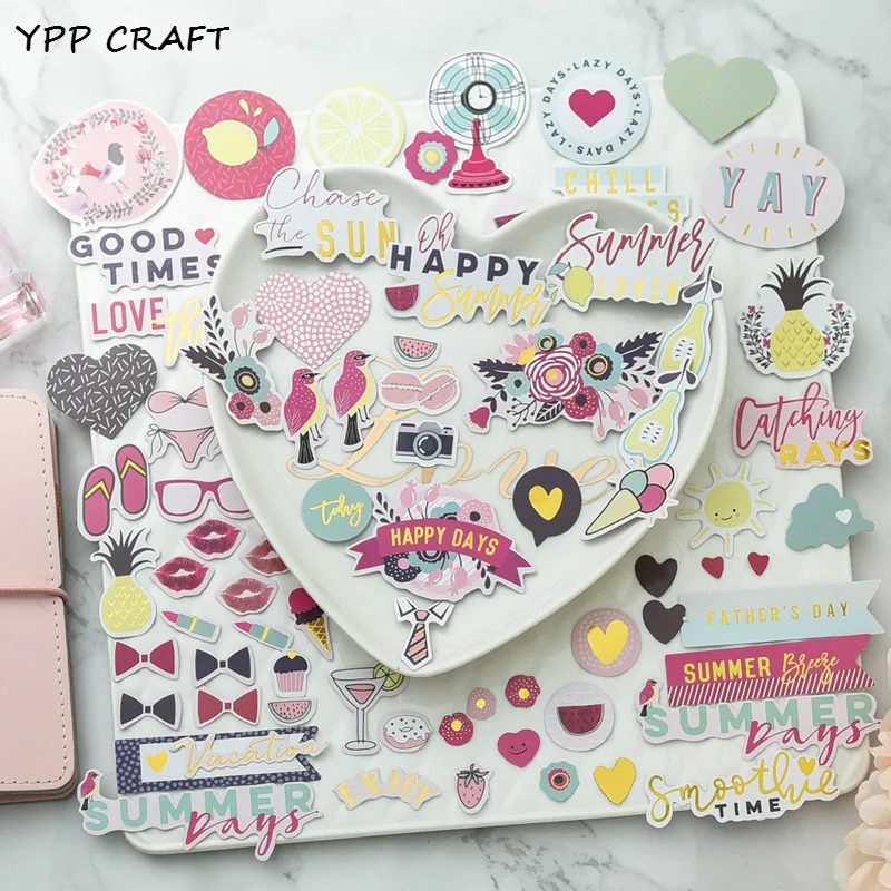 YPP CRAFT 65 шт. Happy Summer Cardstock Die Cuts для скрапбукинга Happy Planner/изготовление карт/проект журналирования