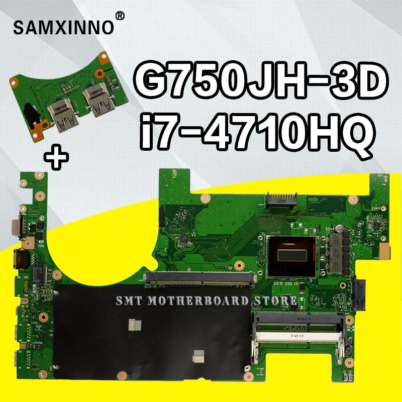 Отправка платы 3D G750JH материнская плата I7 4710HQ для For Asus G750 G750J G750JW ноутбука