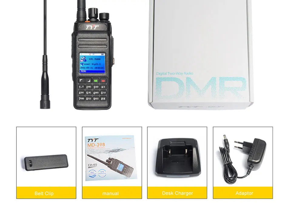 Применимый TYT MD398 DMR цифровая рация Водонепроницаемый IP67 двухстороннее радио Высокая мощность 10 Вт радиоприемопередатчик