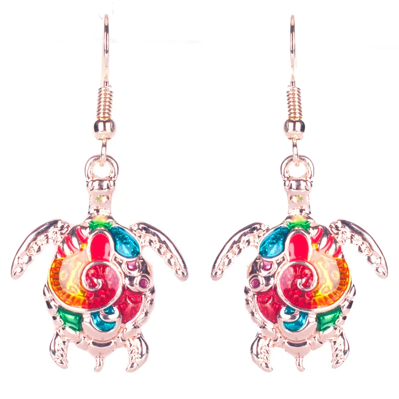 Морская черепаха красочные Цепочки и ожерелья эмаль Винтаж Этническая море