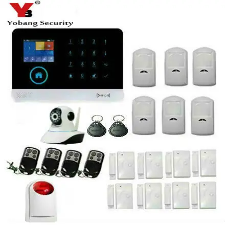 Yobang безопасность WIFI GSM SIM домашняя охранная сигнализация RFID LCD сенсорный