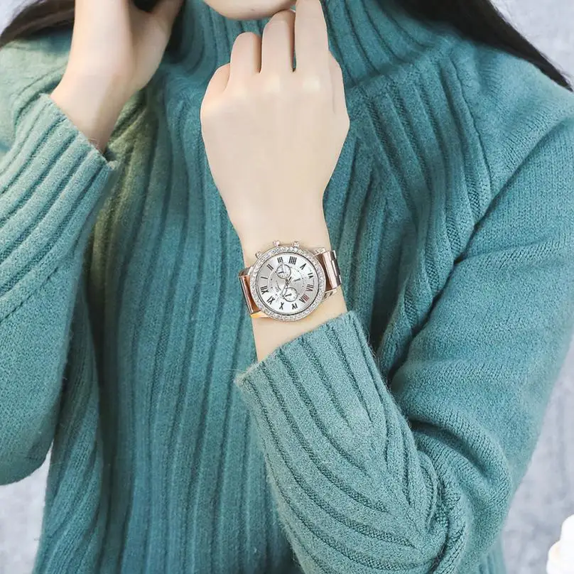 

Erkek kol saati Luxury Womens Fashion watch Stainless Steel Exquisite Dial Watch Quartz Business Watch relogio feminino Gift #C