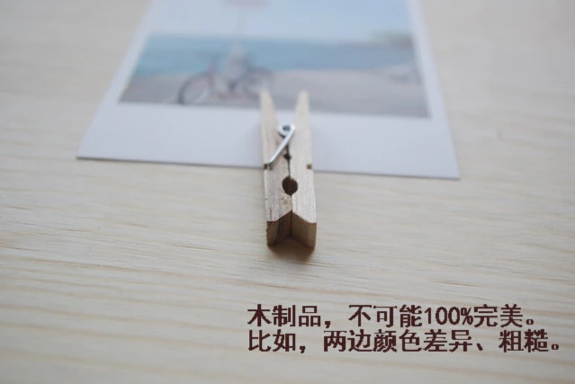 

Free shipping Solid wood photo wall small clip colors wooden clip 4.5CM #390