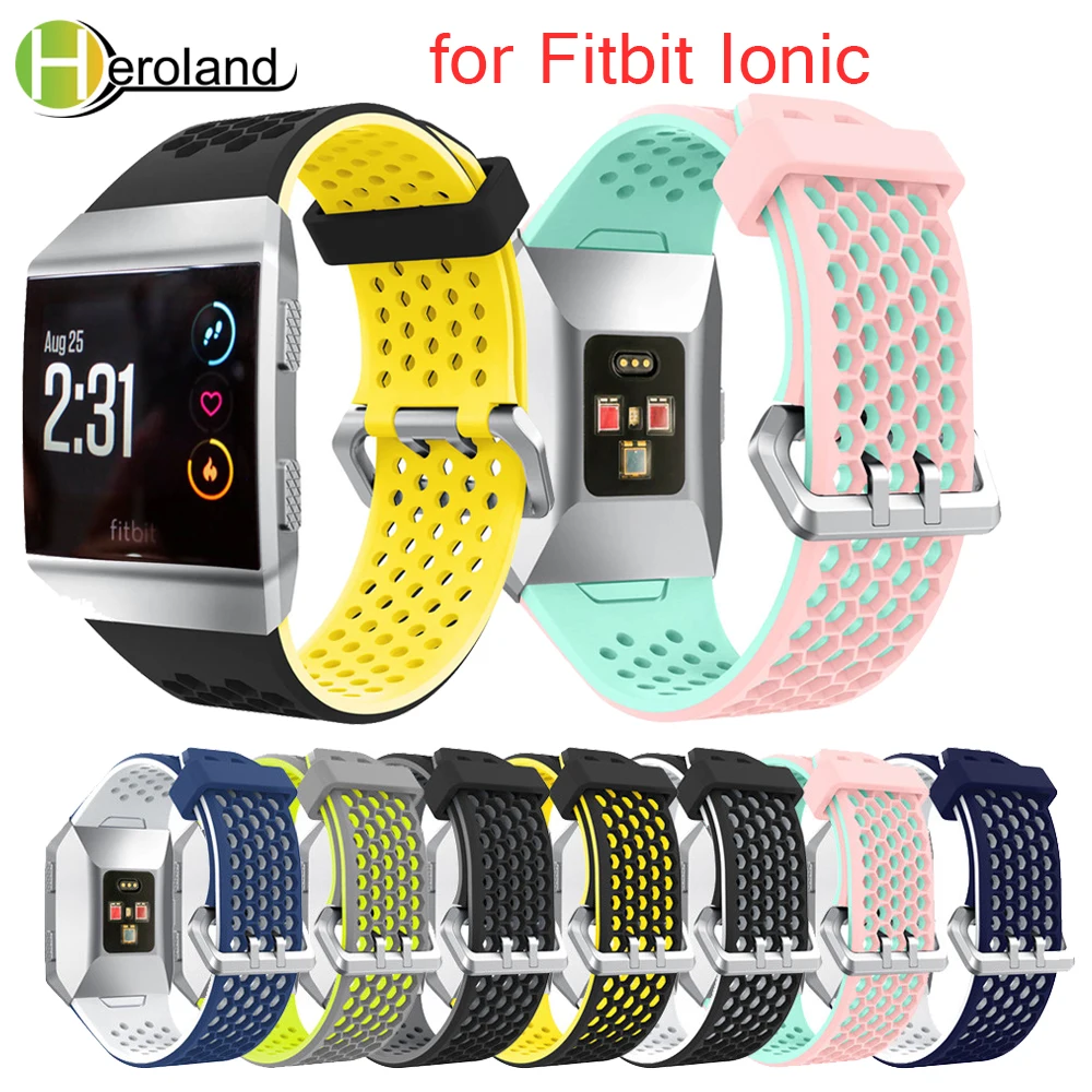 

Bracelet Light Weight Ventilate Silicone Sport WatchBands for Fitbit Ionic Smart Watch Adjustable Replacement Bangle Wrist Strap