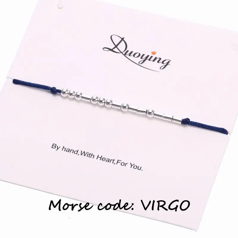 Duoying Морзе кодовый браслет VIRGO персонализированные скрытые сообщения на заказ