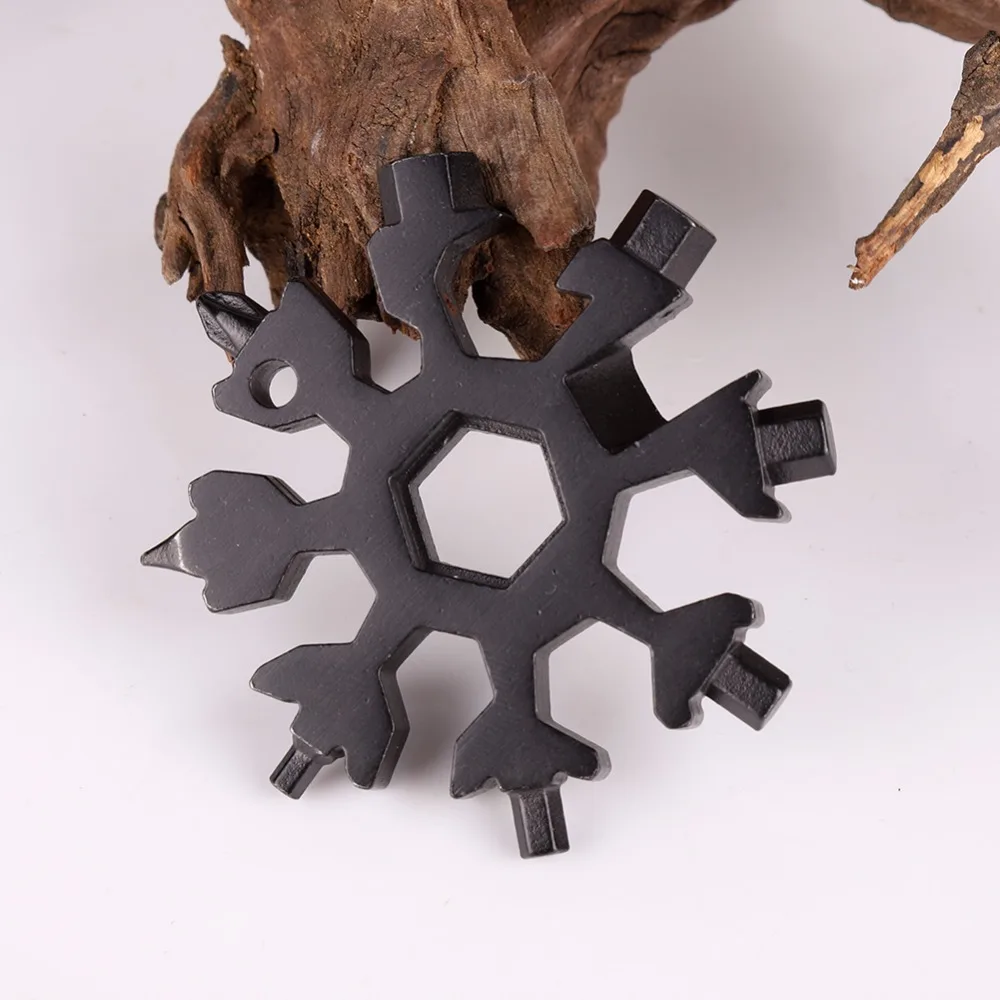 

Free shipping 18 In 1 Multi-Tool Stainless Steel Snow Shape Flat Cross Head Screwdriver Allen Key Spanner Key Chain Tool New