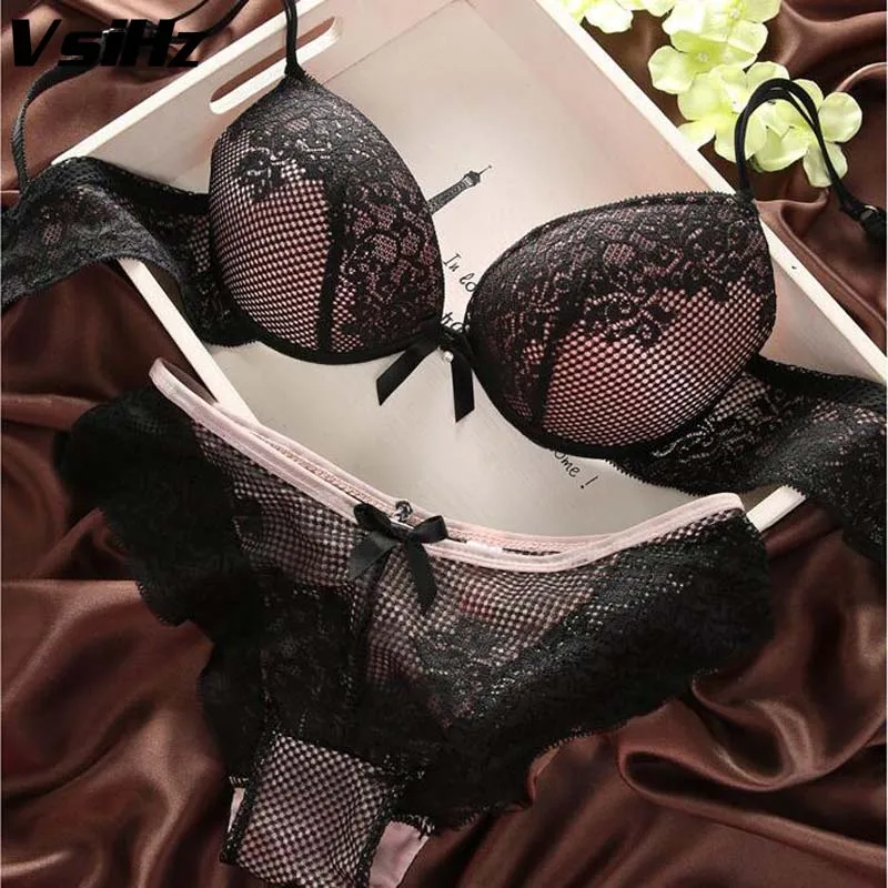 Пикантное кружевное женское нижнее белье комплект нижнего белья пуш-ап с