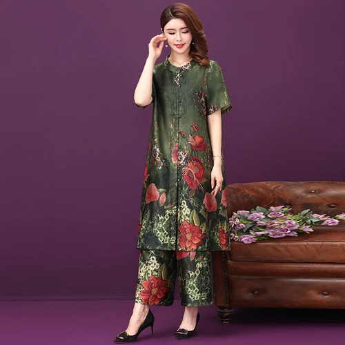 Женское шелковое платье новый стиль весна лето 2020 свободное с принтом элегантное