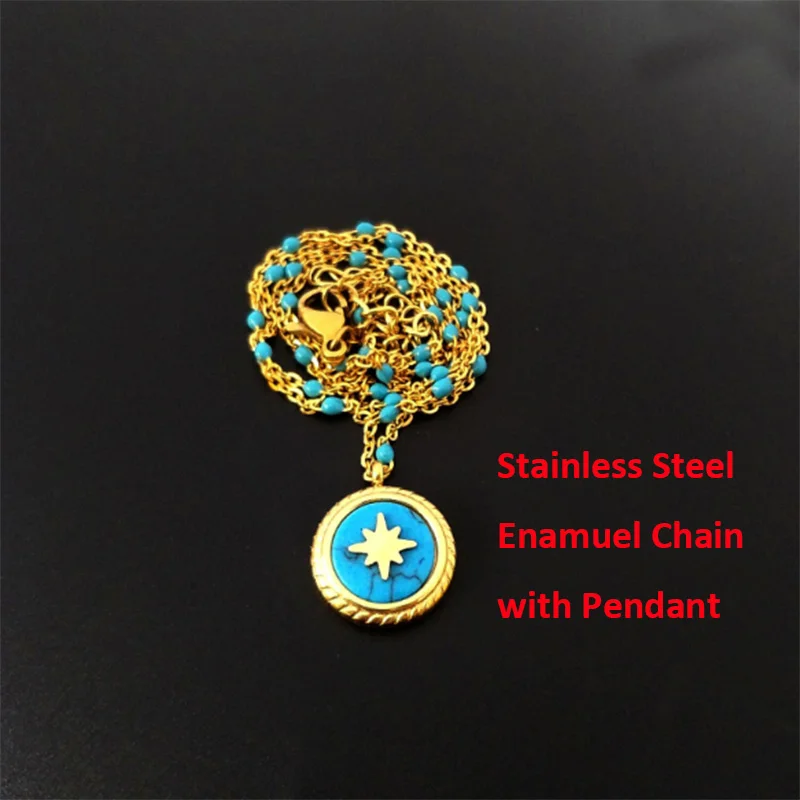 45cm Chain and Charm Эмалированная нержавеющая сталь Креста цепи 2 мм черный/белый/красный/розовый Молитвенные Четки цепи для Цепочки и ожерелья DIY Модные украшения Аксессуары - Цвет: 45cm Chain and Charm