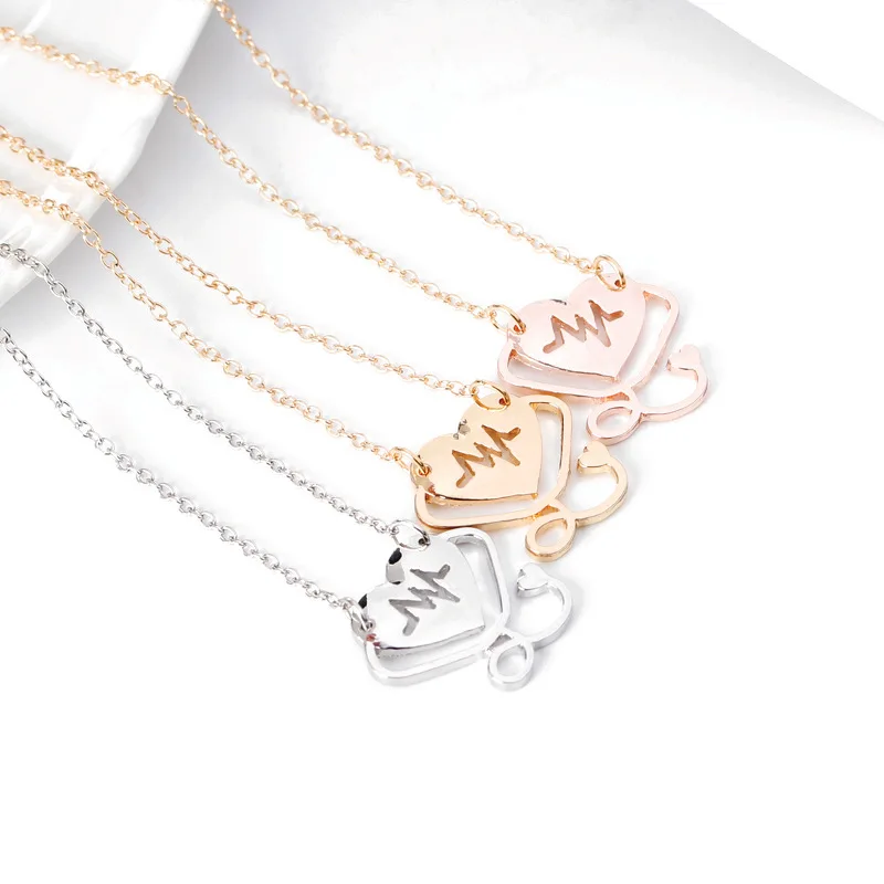 Ожерелье с кардиограммой в виде доктора 10 буквами|Ожерелья подвеской| |