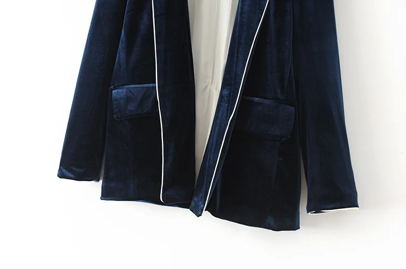 2017 Женский Новый Повседневный бархатный блейзер с длинным рукавом костюм