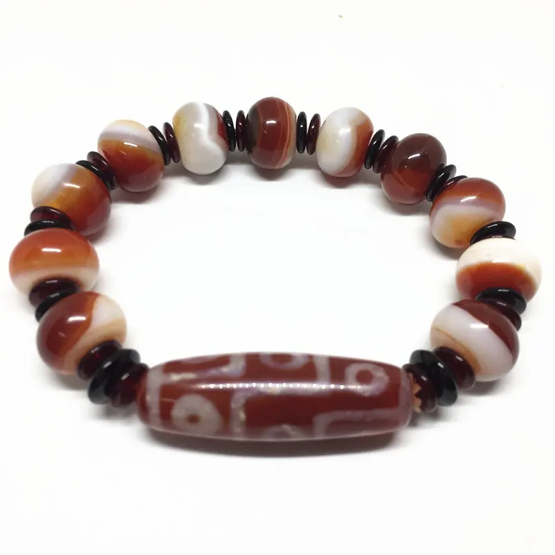Лидер продаж эластичный браслет из агата 9 лампочек амулет с натуральной полосой