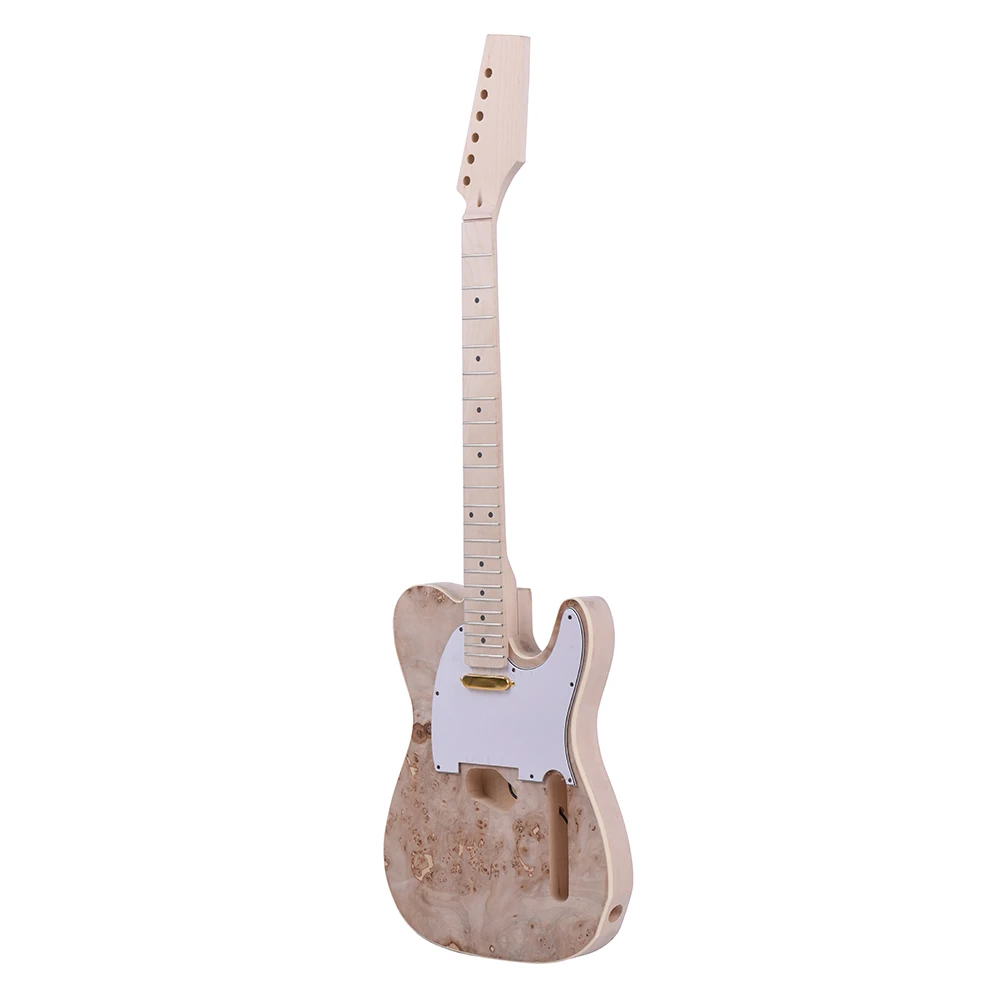 Muslady TL Tele стиль незавершенный электрогитара DIY Kit липа корпус заусенцев поверхность клена шеи и гриф