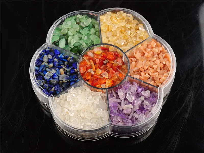 2017 Натуральный Кристалл Бисер Семь Чакра Камень Подарочной Коробке Природных