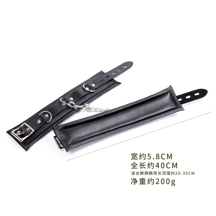 Черные наручники из искусственной кожи мягкие манжеты на лодыжке секс бондаж