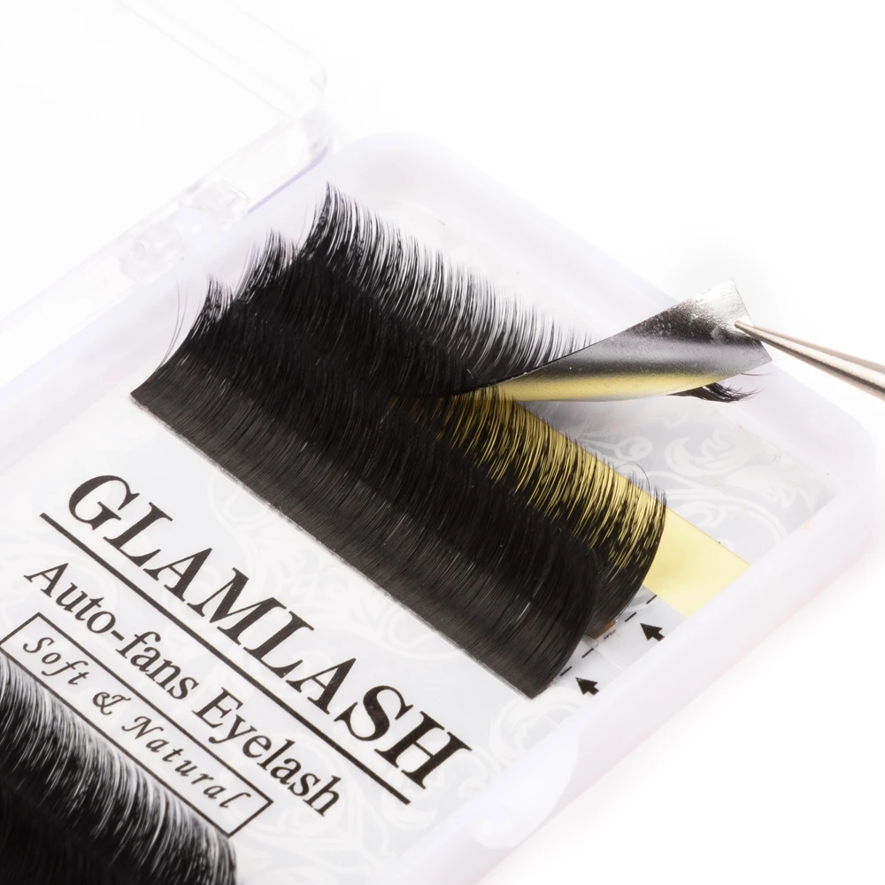 GLAMLASH 0,05 мм авто веер ресницы накладные ресницы легкий веер Искусственные ресницы норковые ресницы русский объем вееры макияж