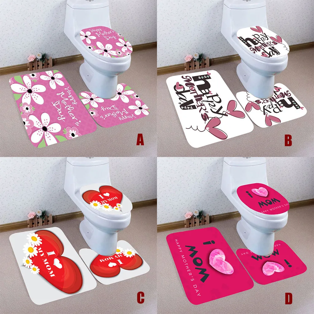 3 шт. чехол для унитаза сделай сам нескользящий коврик ванной аксессуары комнаты