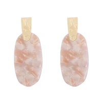 zwpon famous brand jewelry pink oval aragon drop earrings for women copper bar statement colorful resin leopard earrings