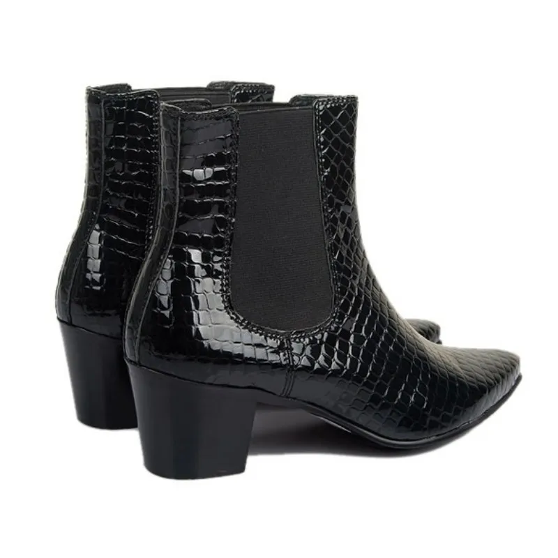 Роскошные брендовые корейские Ботинки Челси из натуральной кожи мужские черные