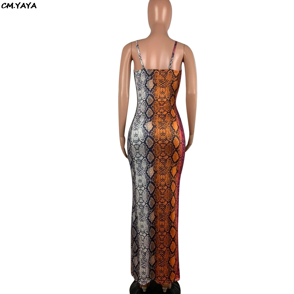 2019 для женщин Новинка лета цветные принт змеиной кожи на тонких бретелях с v