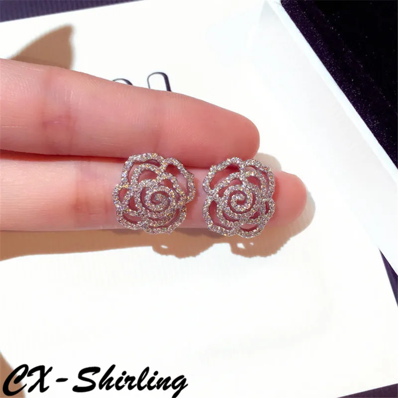 Женские серьги-пусеты CX-shiring элегантные серьги-Пусеты Из серебра S925 пробы с