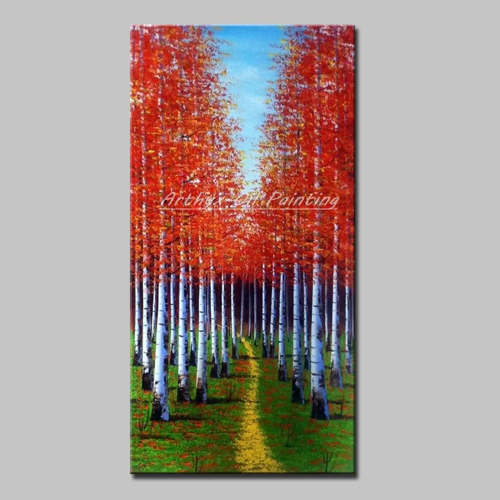 

Arthyx Large Size Hand Painted Tree Landscape Oil Paintings on Canvas Modern Wall Art Picture Posters For Living Room Home Decor