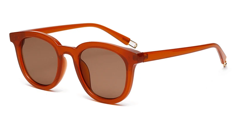 orange brown Peekaboo классические ретро солнцезащитные очки коричневые женские летние стильные модные очки маленькие квадратные солнцезащитные очки для женщин черный леопард - Цвет линз: orange brown