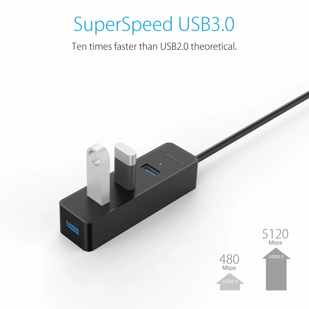 Портативный ультрабук ORICO высокоскоростной концентратор с 4 портами USB 3 0 и