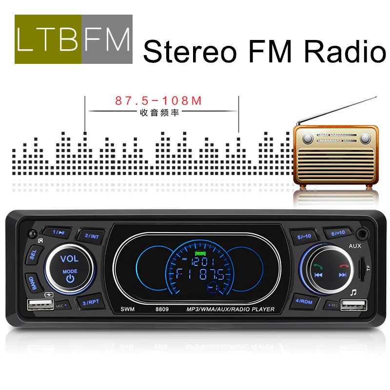 LTBFM двойной USB Bluetooth Авторадио 1 Din автомагнитола Coche рекордер автомобильный стерео Мультимедийный Плеер MP3 FM Aux вход SD часы в тире