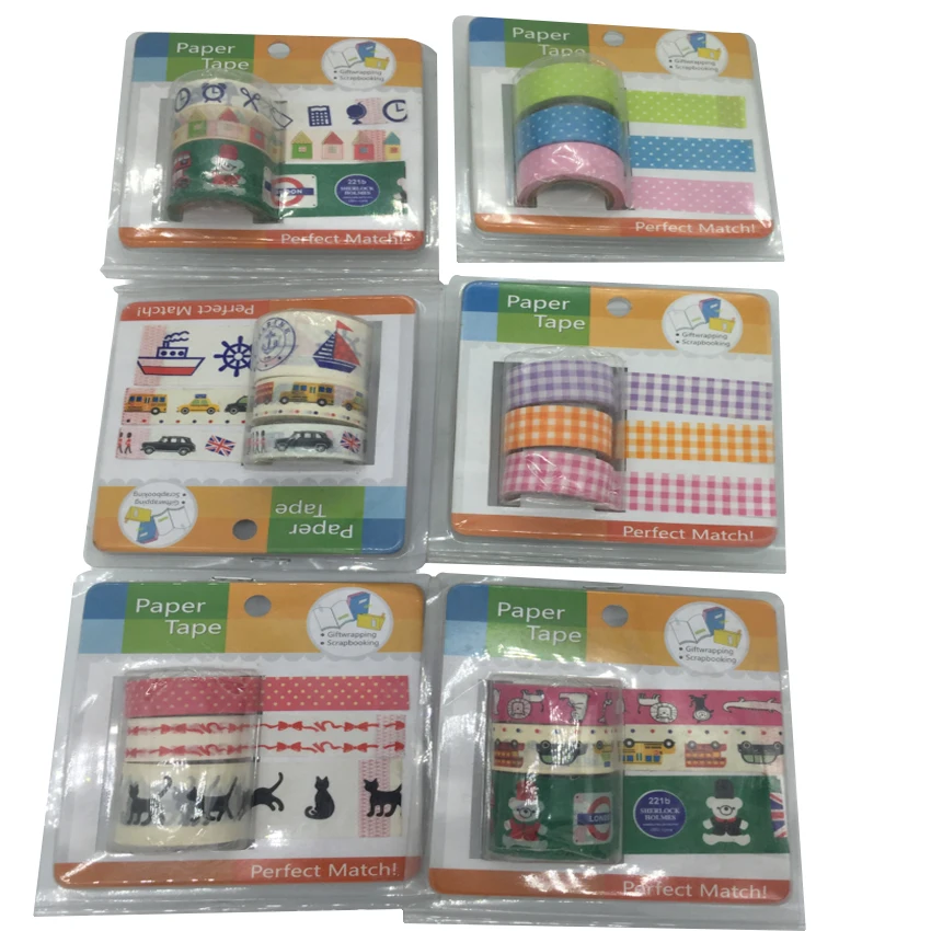 

3pcs/lot New Simple Transparent DIY Multifunction PVC Tape sticker nice Gift Adhesive Tape school office supplies