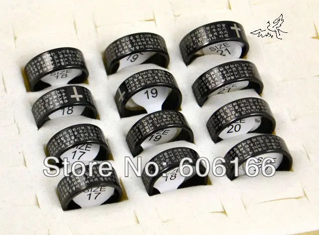 25x Новое корейское Молитвенное крестовое кольцо из нержавеющей стали с