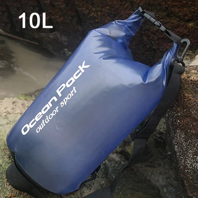 10L Водонепроницаемая сухая сумка, полупрозрачная спортивная сумка для хранения, для пляжа, каноэ, каякинга, рафтинга, лодок, рыбалки, пеших прогулок, кемпинга - Цвет: 10L