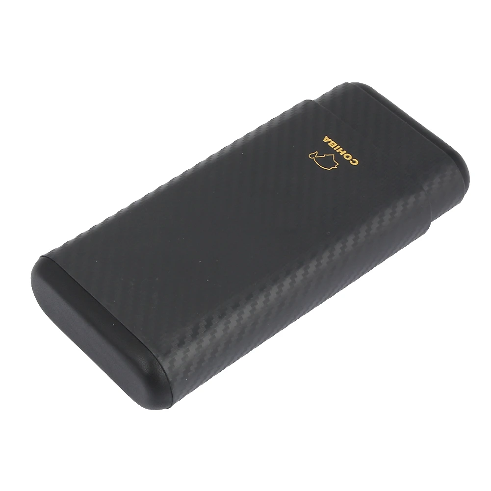 COHIBA Портативный кожаный деревянный портсигар влагостойкий 3 сигар углеродное
