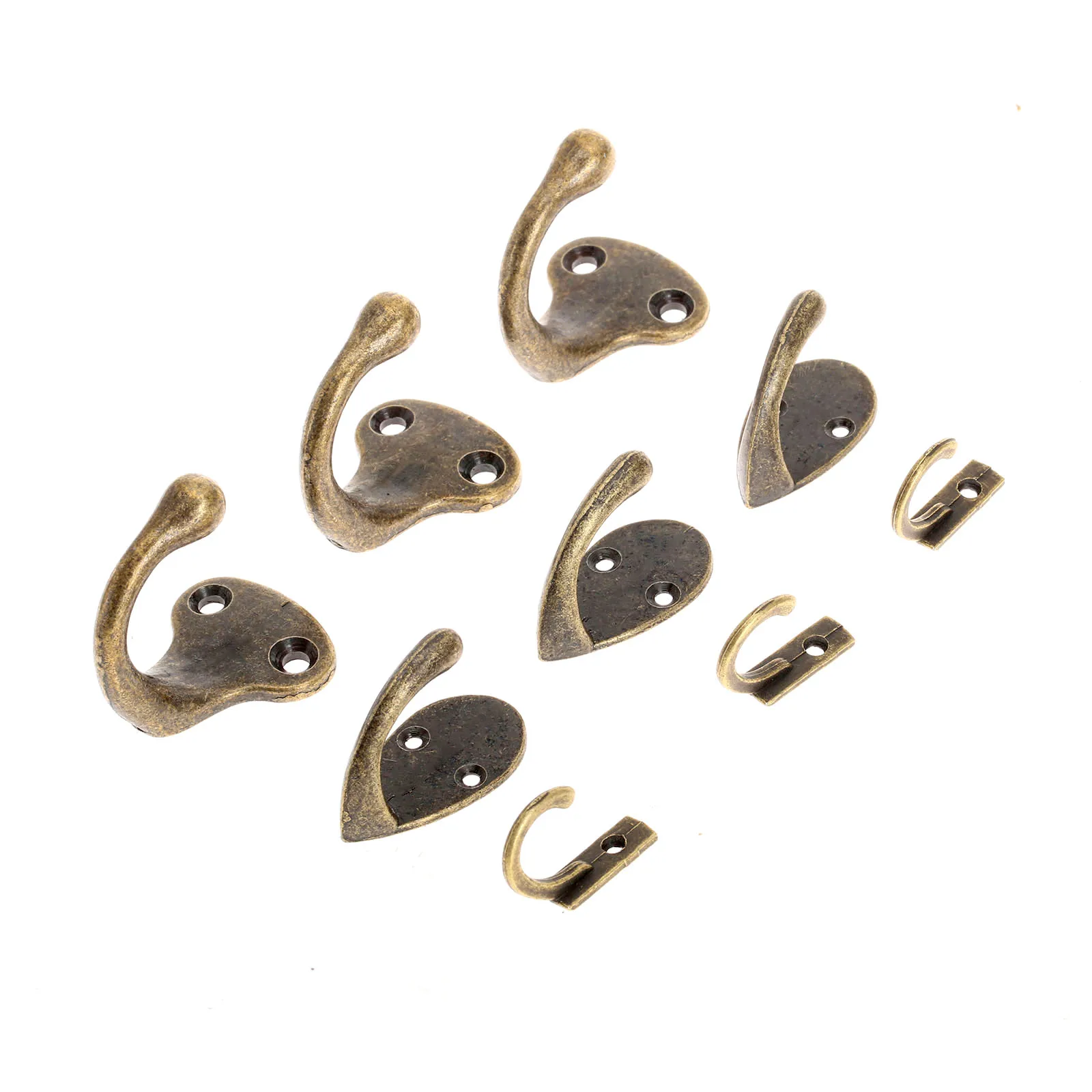 5 шт. мини-вешалки Античный стиль металла бронзовая Вешалка-крючок для пальто