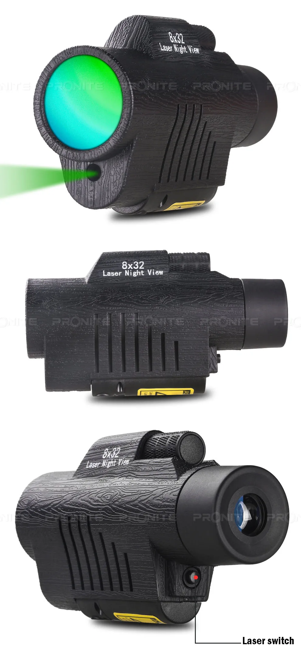 Профессиональный Монокуляр Zoom Vision 8x32 фокусирующий телескоп высокой мощности HD лазер ночного видения монокль охотничий Spyglass ночной вид