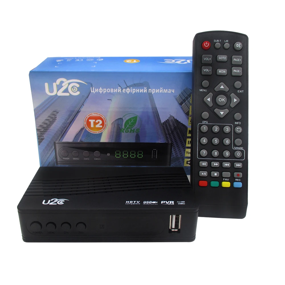 U2C DVB 115 T2 HDMI 1080P 4K tv Stick Поддержка Английский Испанский Русский ТВ приемник с пультом дистанционного управления