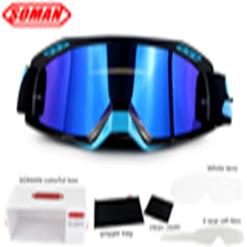 black suits SOMAN мотокросса шлем очки мотоциклетные очки casco SM15-suit оторвать пленки+ прозрачные линзы - Цвет: black suits