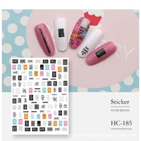 newest hc 70 71 183 185 letter flower 3d nail art sticker nail decal stamping export japan designs rhinestones decorations
