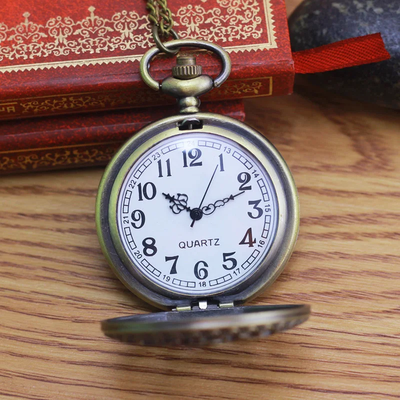 2021 cyd new style women heart hollow out big dial pocket watches quartz personality flip clock for old men grandma gift | Наручные часы