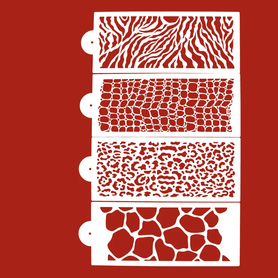 4 шт./лот трафареты для торта с животным узором формы помадка торты и трафарет