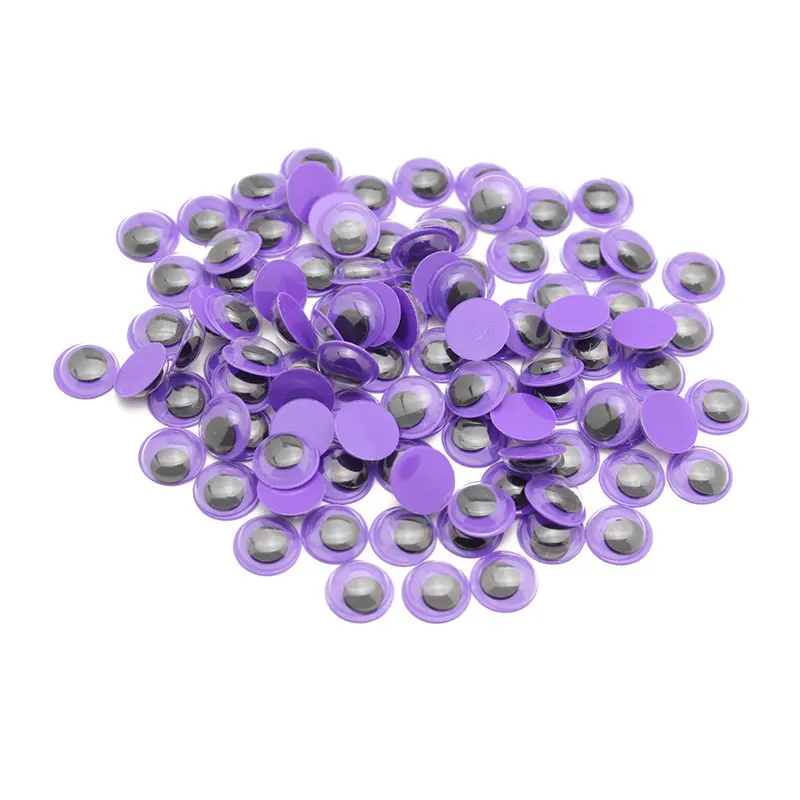 Purple 200 шт./лот 10 мм красочная игрушка одежды куклы хорошего качества Запчасти Пластик волнистые шатается игрушечные глаза для поделок, скрапбукинга аксессуары LX862 - Цвет: Purple