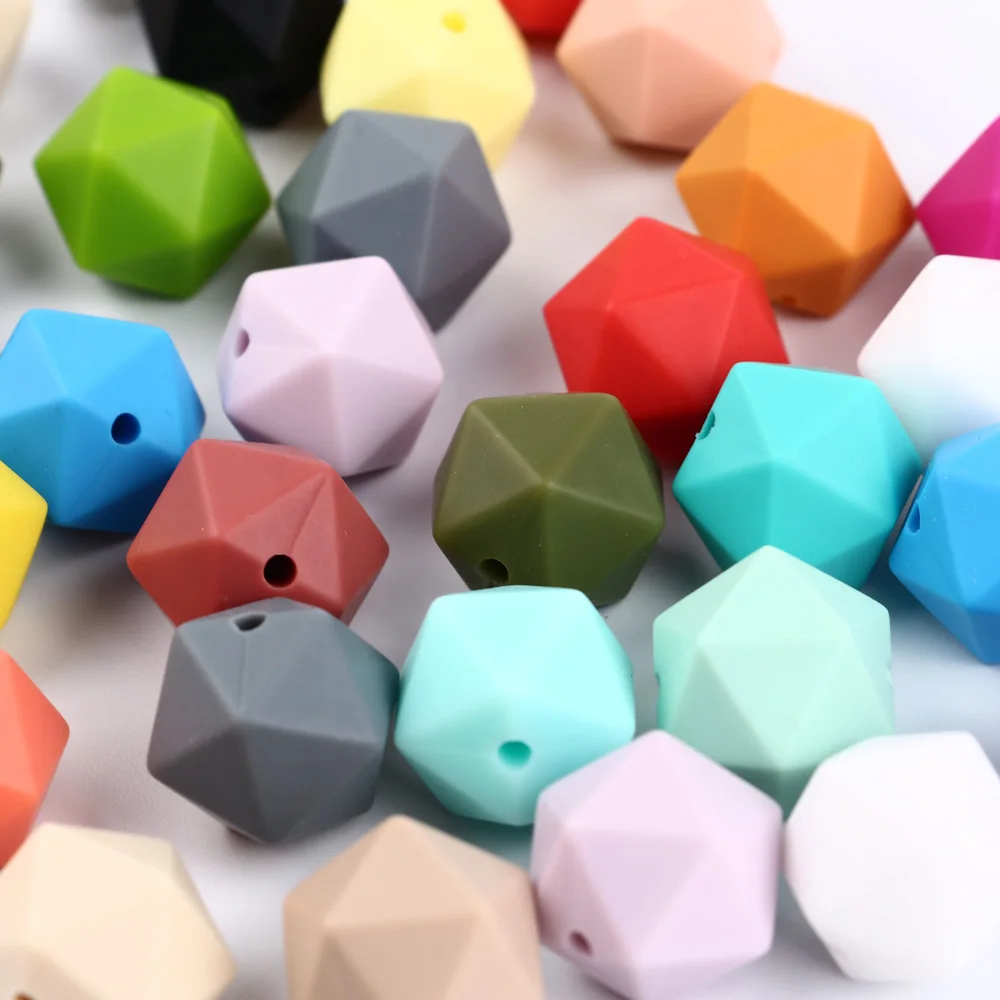 Пищевые силиконовые бусины TYRY.HU 10 шт. 14 мм Icosahedron уход за полостью рта
