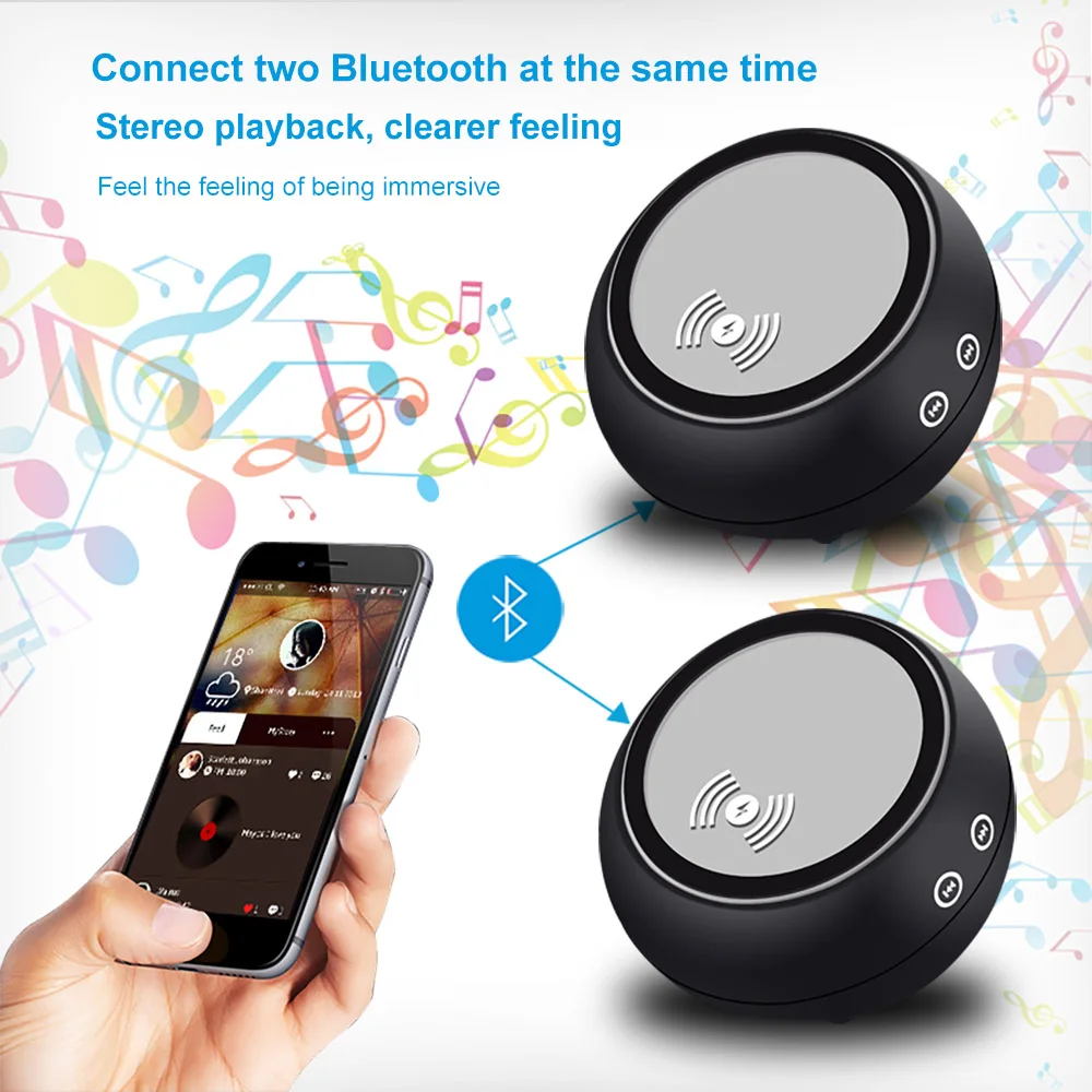 Беспроводное быстрое зарядное устройство FDGAO 3 в 1 Qi колонка с Bluetooth Hifi музыкальная