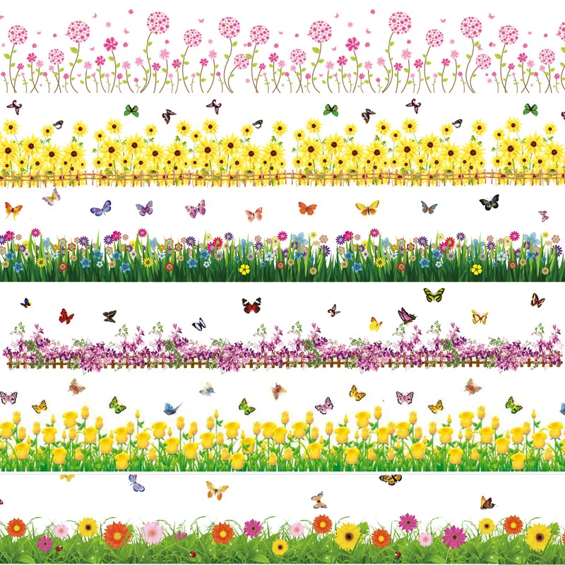 Большой Аксессуары Для Дома Съемный Завод Цветы Талия Стены Окна Наклейки