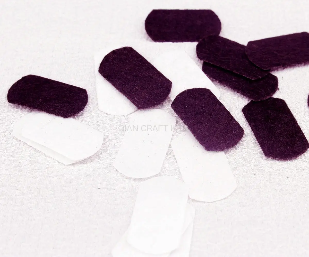 

2000pcs Felt Ovals,28mmx15mm,nonwoven felt pads, SET of ovals in White and black,Crafting Supplies, DIY accessories