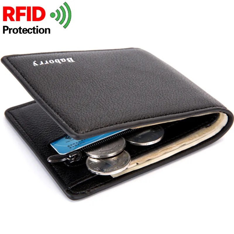 Новинка, RFID, защищающий от кражи, кошелек, кошельки, мужские кошельки, на молнии, сумка для монет, маленькие кошельки для мужчин, кошельки для денег, тонкий мужской кошелек HB160n